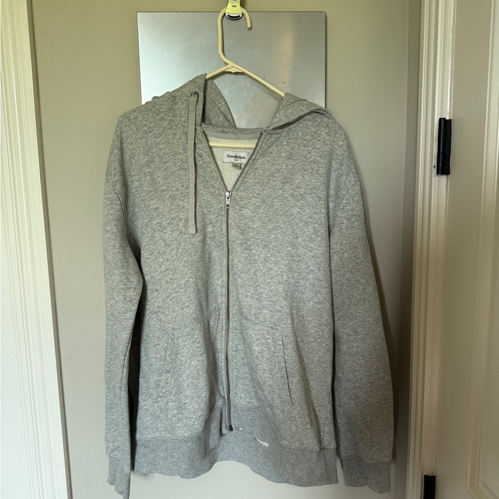 Gray Zip Hoodie Sweater